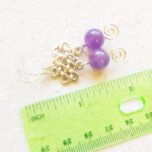 Purple Amethyst! Wire Wrapped ~ Celtic Knot Design ~ Trendy ~ City Chic Vibes - Picture 4 of 8
